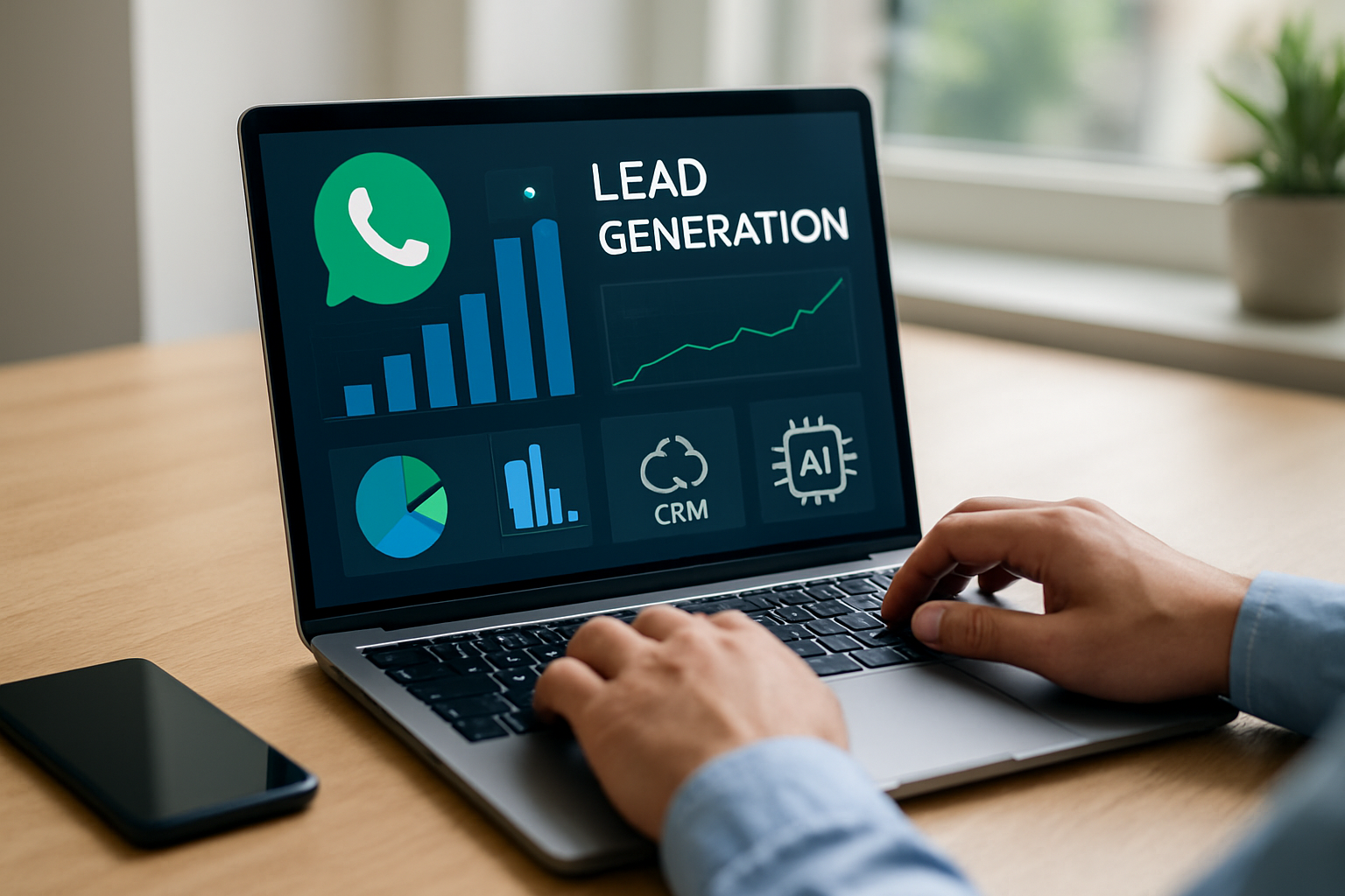 dashboard otimizado para geração de leads no whatsapp com integrações de CRM e IA
