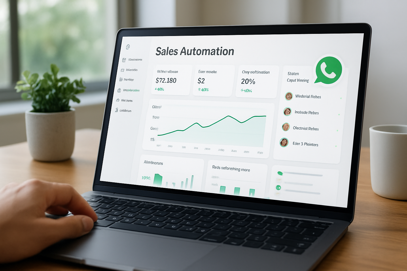 painel dashboard com automação de vendas pelo whatsapp integrado ao crm