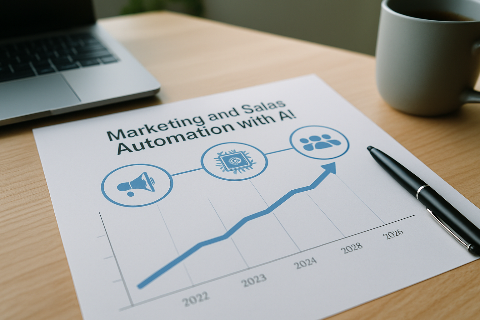 Gráfico sobre automação de marketing e vendas com IA em 2026