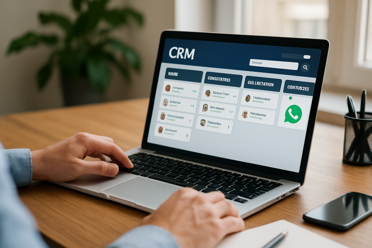 Dashboard de CRM mostrando como organizar leads no crm com integração de WhatsApp