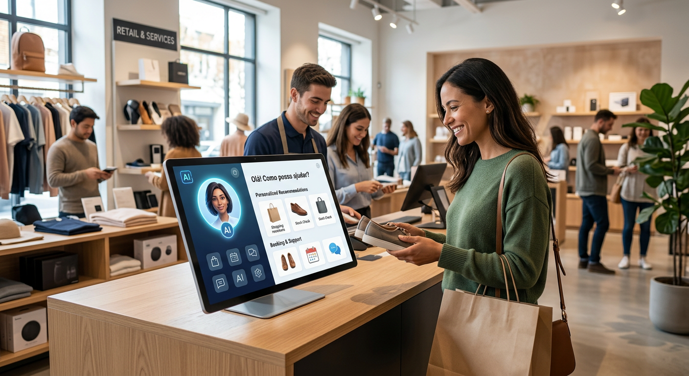 Benefícios de um Assistente Virtual com IA no Varejo e Serviços