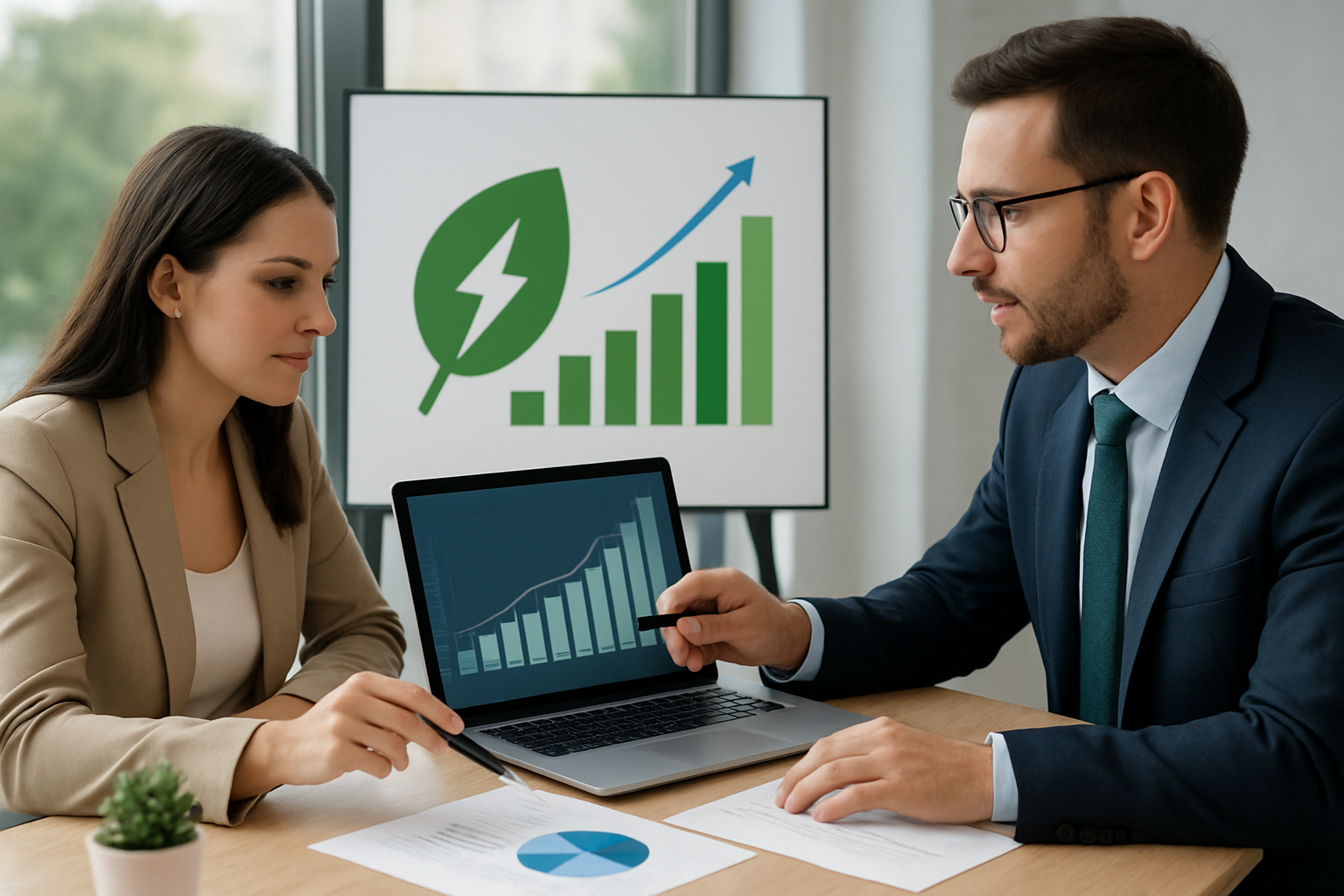 capa sobre consultoria em sustentabilidade e energia preço 2026 com gráfico de economia