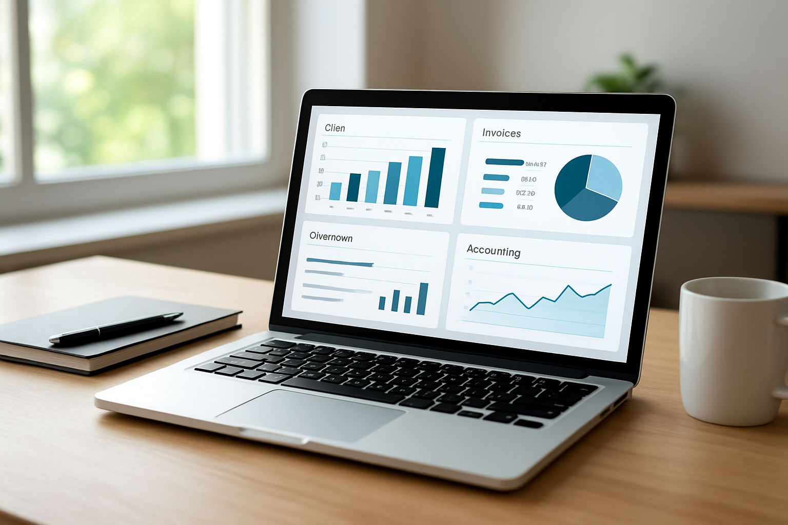 consolidated dashboard for small business management software comparison crm accounting invoicing showing CRM and invoices