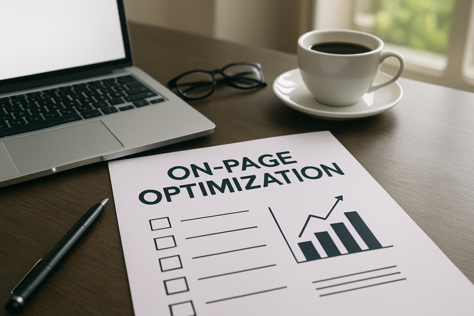 capa guia otimização on-page para blogs 2026 com checklist e métricas