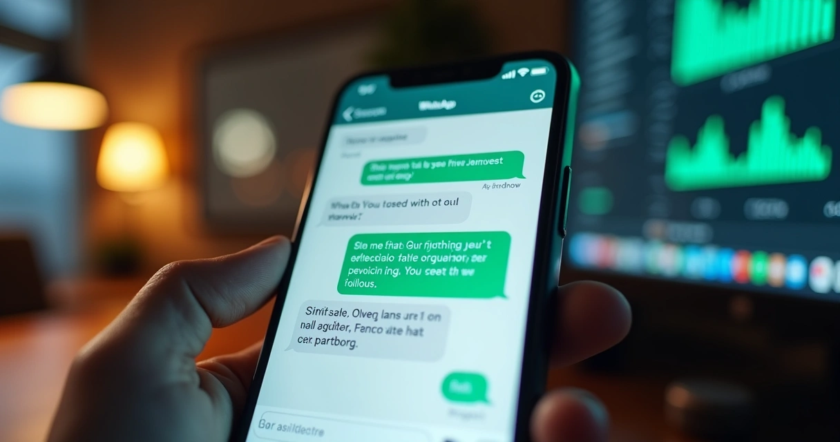 Tela de conversa do WhatsApp mostrando resposta automática personalizada de IA 