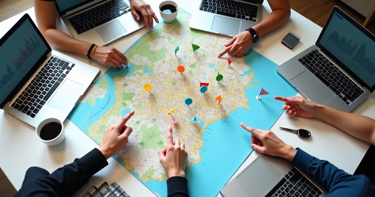 Mapa com segmentação de leads para vendas B2B 