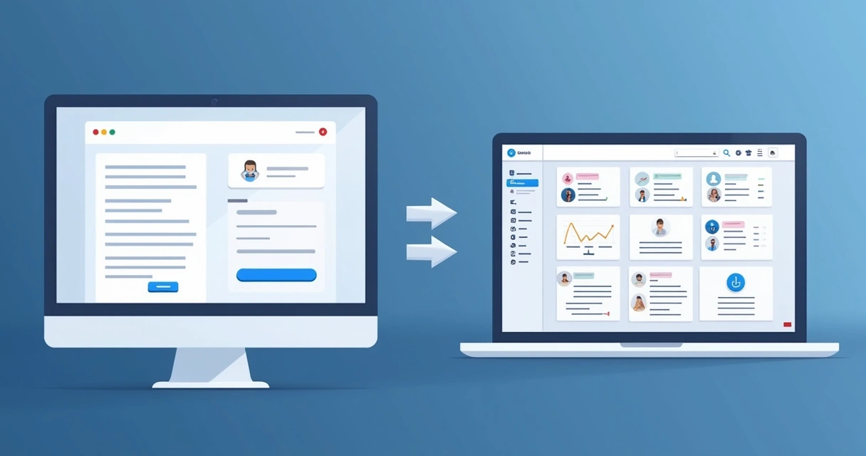Fluxo de integração de formulário de vendas com painel CRM na tela. 