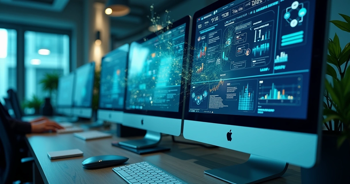 Ilustração de automação de marketing com IA