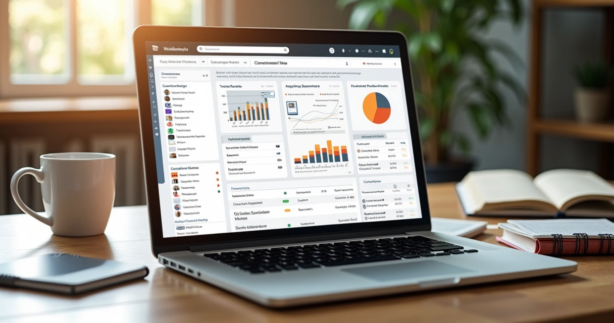 Tela de newsletter autoral B2B com gráficos e segmentação de público