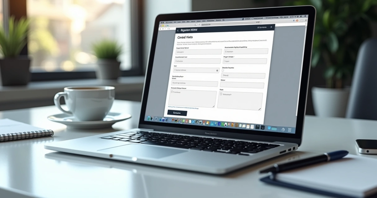 Formulário avançado de contato em site B2B com campos personalizados