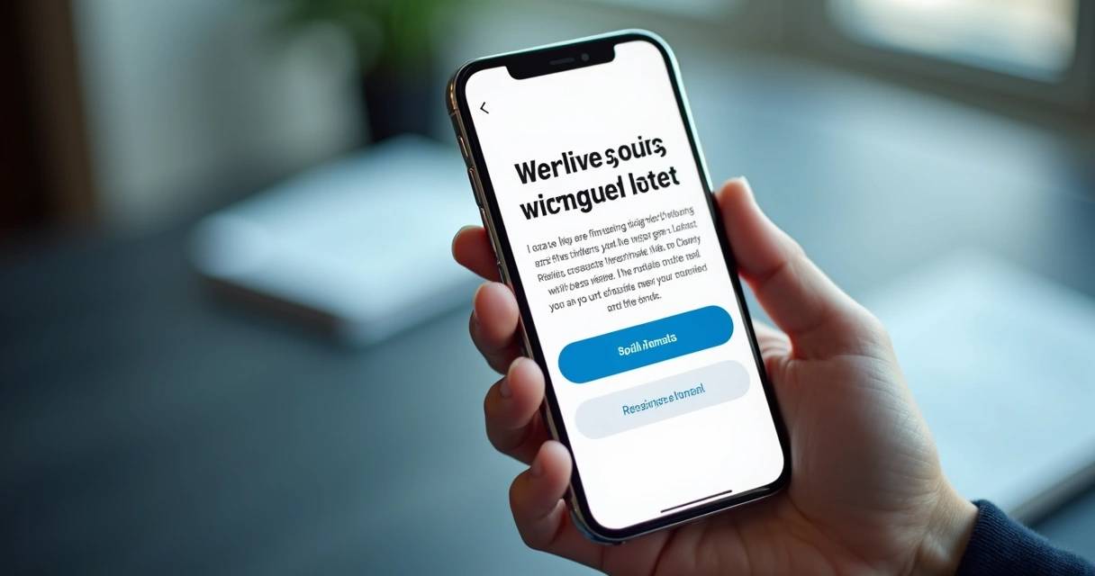 Tela de smartphone exibindo uma landing page de vendas otimizada. 