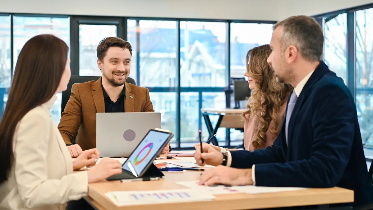 Business meeting in an office