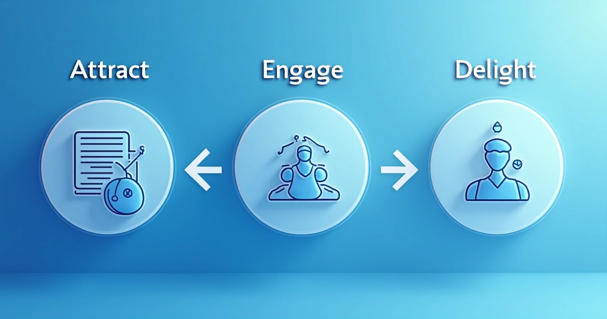 Diagrama mostrando as fases do inbound marketing 