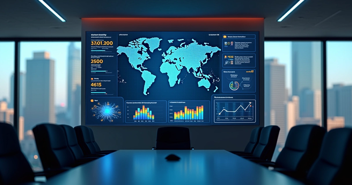 Painel digital com indicadores de vulnerabilidades e mapa de ativos de TI 