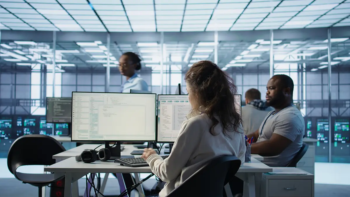 System admin working in diverse computer network security data center
