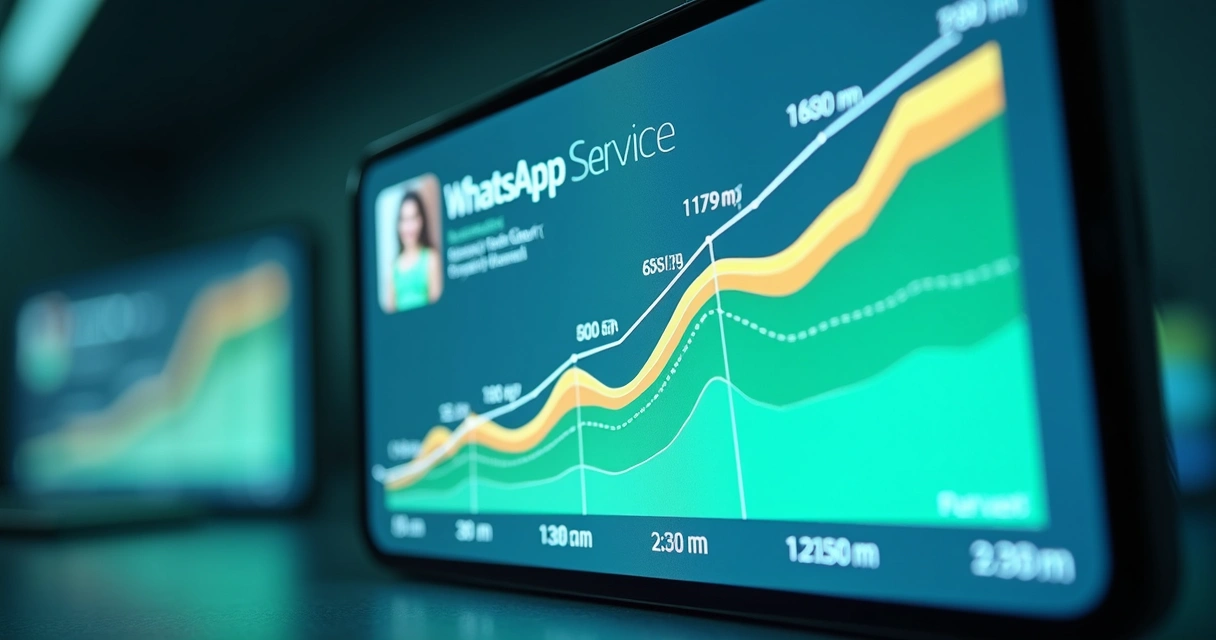 Gráfico digital com evolução do atendimento automatizado por WhatsApp 
