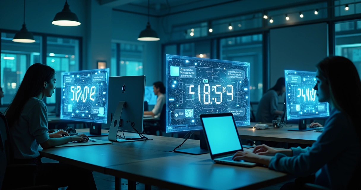Central de atendimento digital 24 horas com robôs e humanos alternando no atendimento 