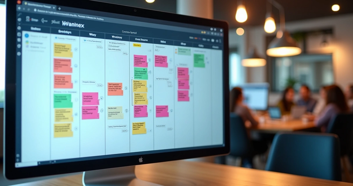 Quadro kanban de CRM integrando contatos do WhatsApp 