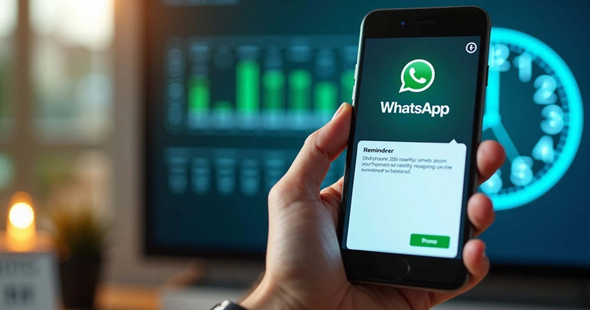 Mensagem de lembrete enviada pelo WhatsApp para reunião 