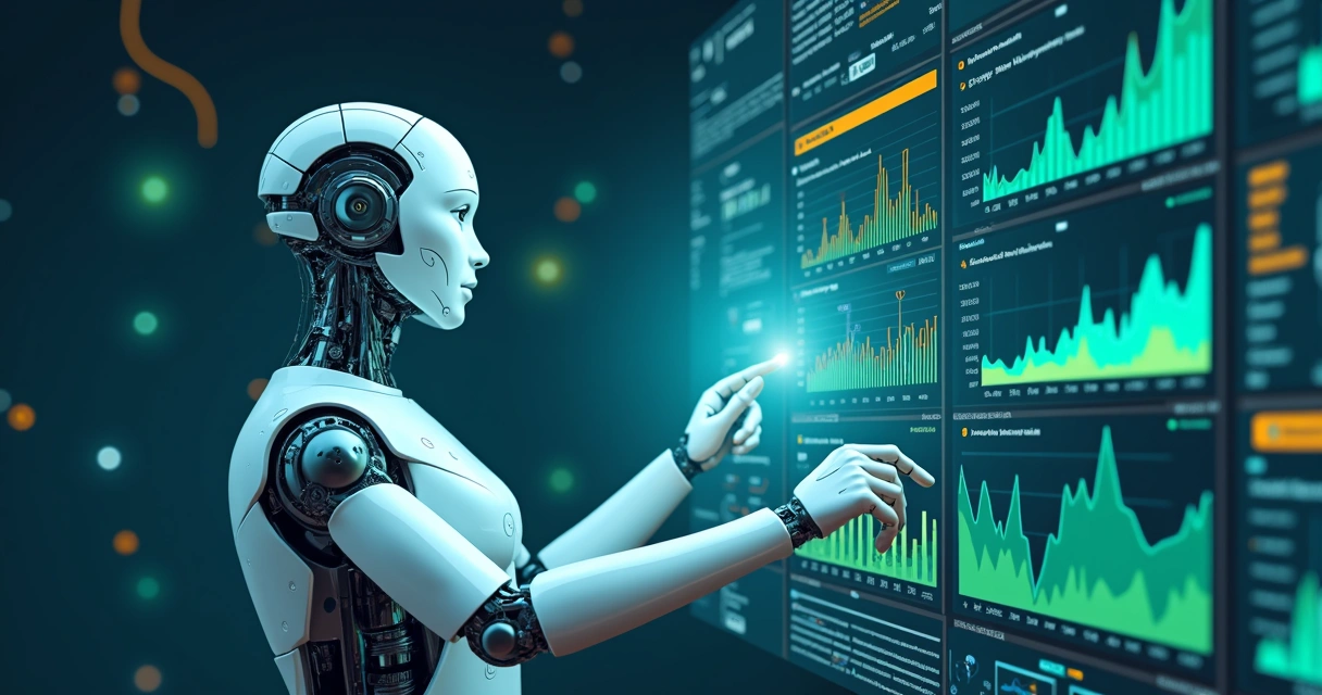 Ilustração de inteligência artificial analisando métricas no dashboard do WhatsApp 