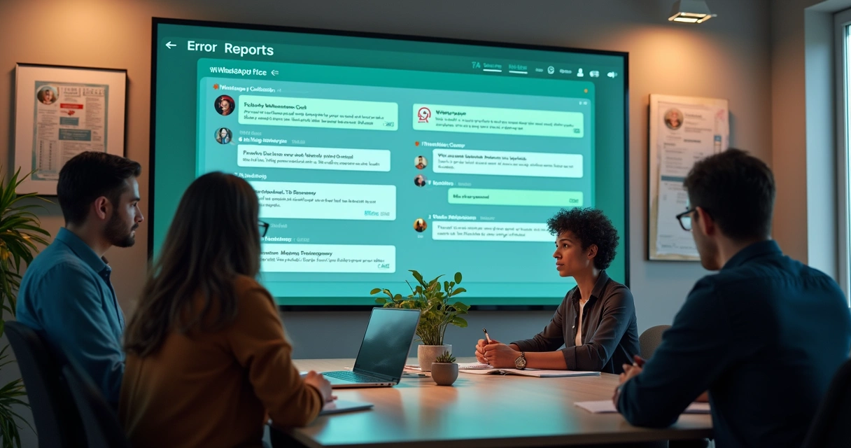 Equipe analisando erros em automação de WhatsApp