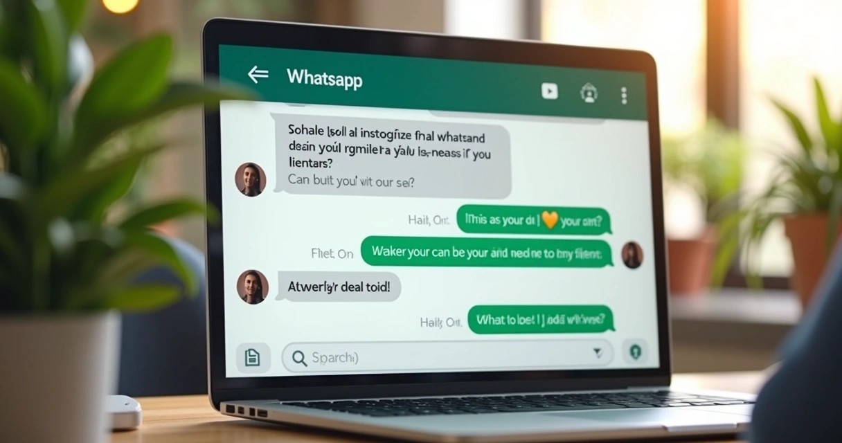 Chat automatizado com IA responde cliente de forma simpática na tela do computador. 