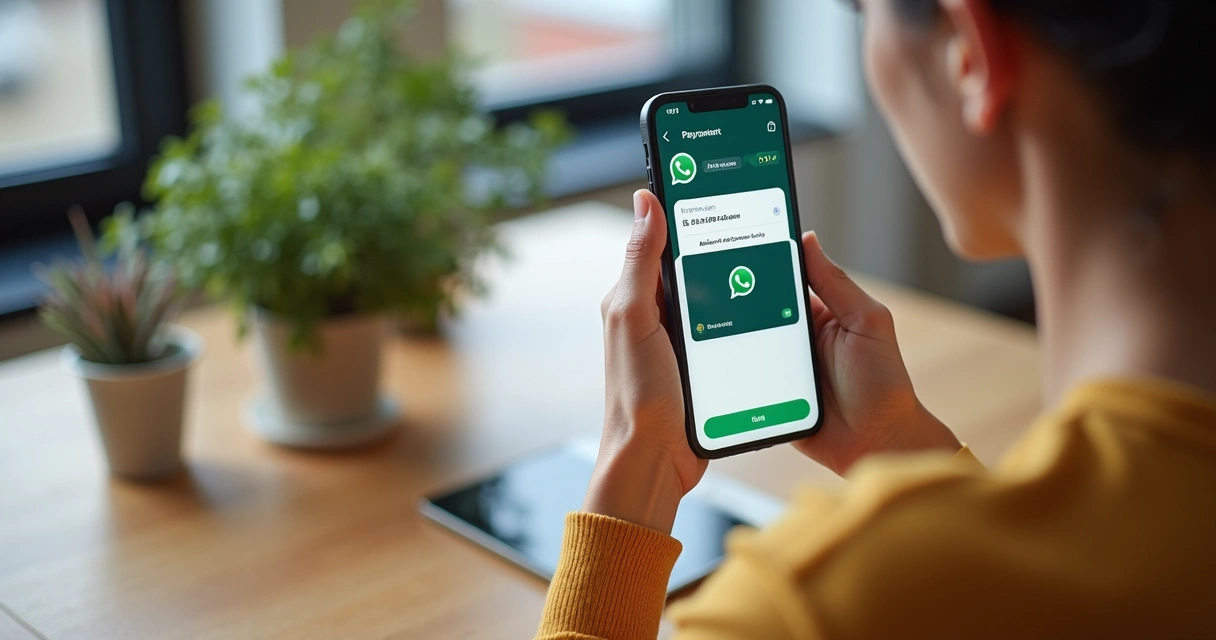 Pessoa usando o celular para pagar com cartão 