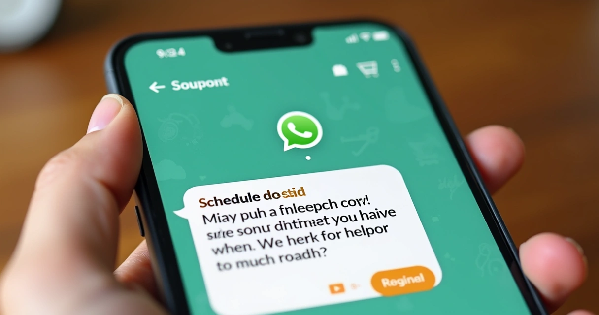 WhatsApp exibindo mensagem agendada de oferta promocional 