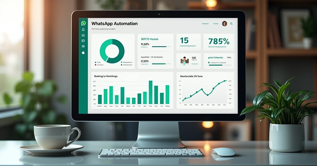 Dashboard digital com métricas de WhatsApp para empresa 