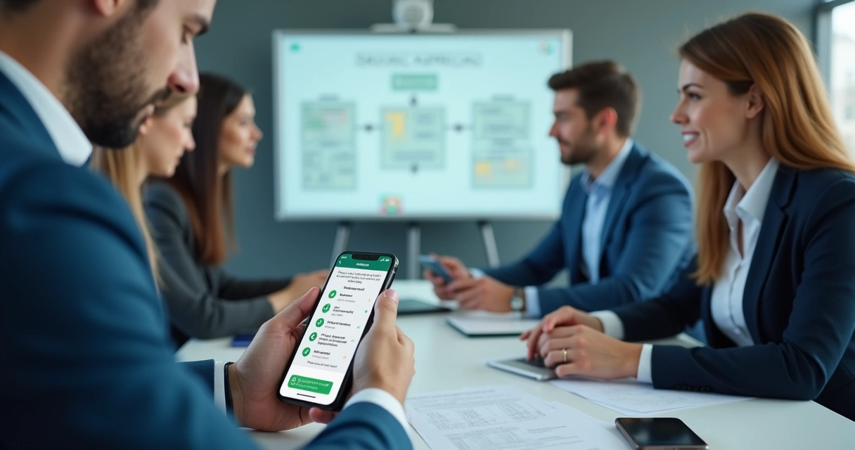 Grupo de equipe discutindo aprovação no WhatsApp