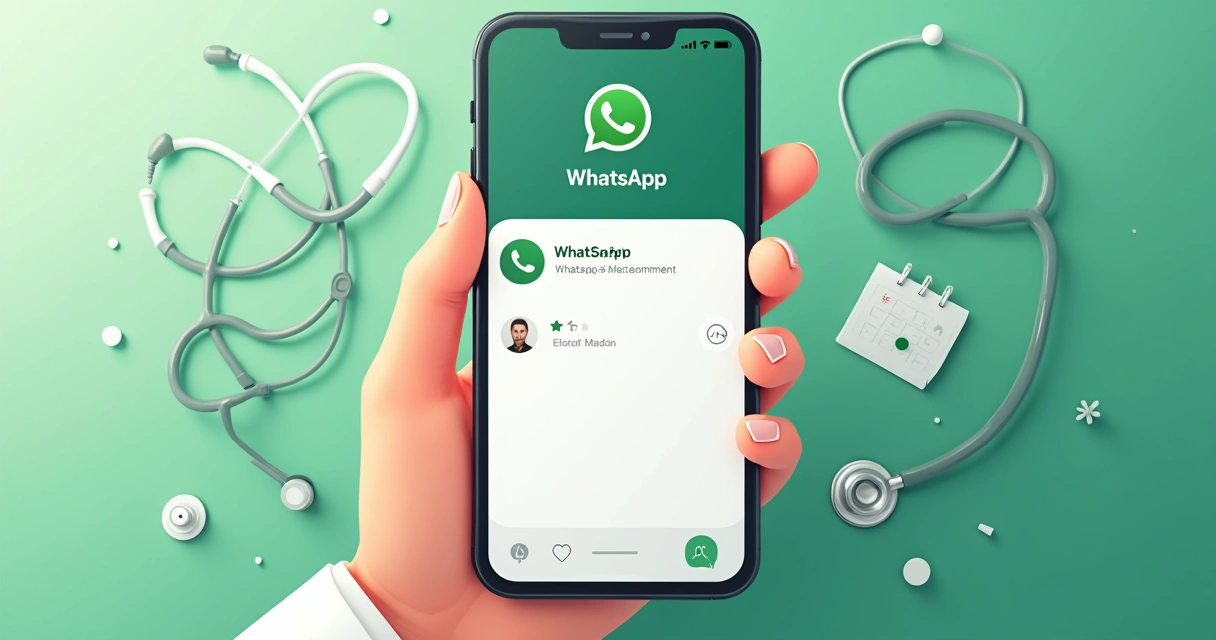 Mensagem de lembrete de consulta médica enviada pelo WhatsApp 