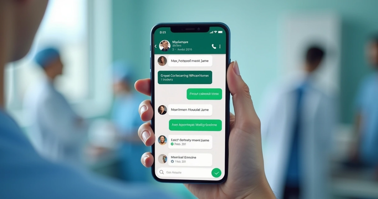 Interface mostrando agendamento automático de consulta no WhatsApp 