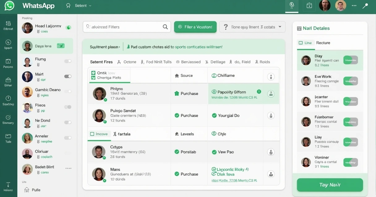 Filtros avançados aplicados em lista de contatos WhatsApp 