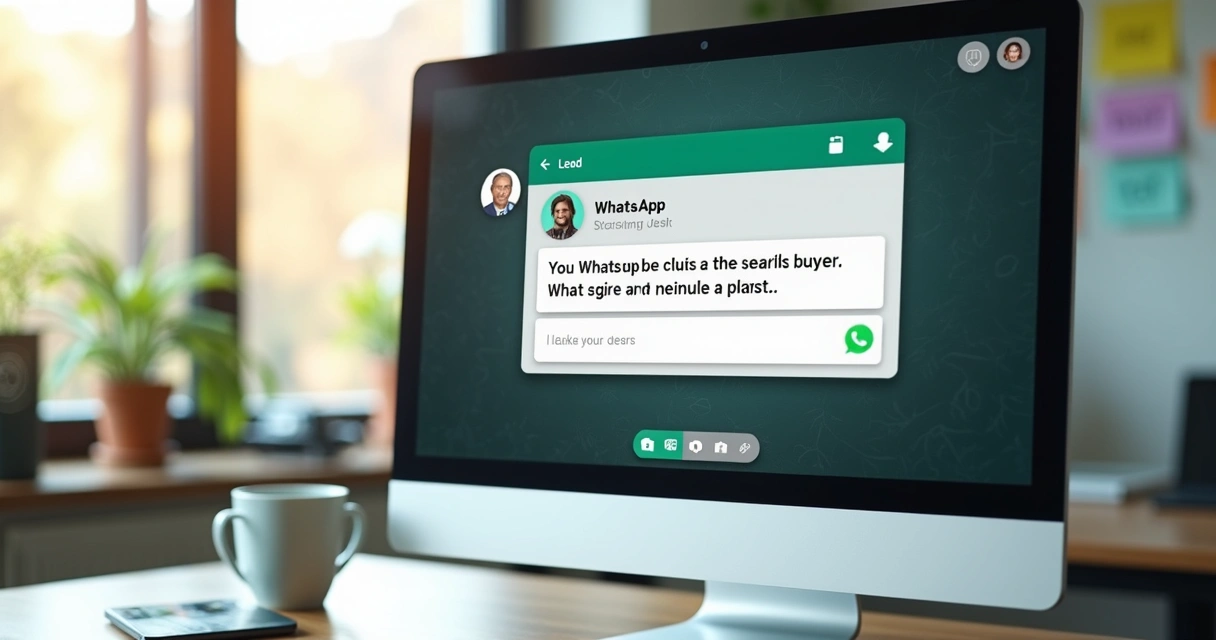 Conversa personalizada com cliente via WhatsApp em tela de computador 